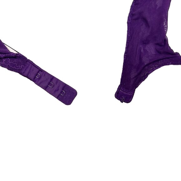 Victoria's Secret 32B Push Up Bra Purple Lace Strappy Front Adjustable Straps - Picture 11 of 12